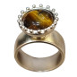 Bague Œil de Tigre Argent 925 Tête Interchangeable
