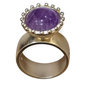 Bague Améthyste Argent 925 Tête Interchangeable Taille 57