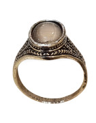 Bague Sélénite Métal Argenté Taille 60