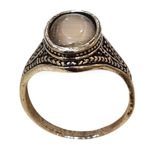 Bague Sélénite Métal Argenté Taille 60