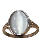 Bague Sélénite Métal Argenté Taille 63