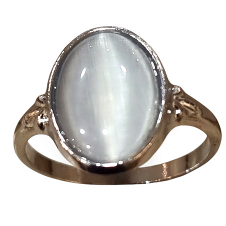 Bague Sélénite Métal Argenté Taille 63