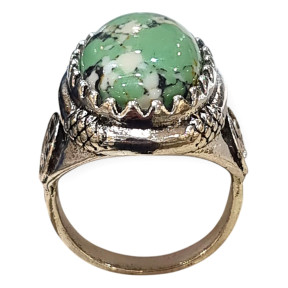 Bague Bakélite Métal Argenté Taille 62