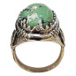 Bague Bakélite Métal Argenté Taille 62