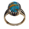 Bague Bakélite Métal Argenté Taille 64