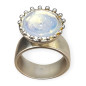 Bague Verre Opaline Argent 925