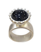 Bague Onyx Argent 925 Tête Interchangeable