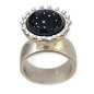 Bague Onyx Argent 925 Tête Interchangeable