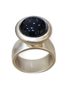 Bague Onyx Argent 925 Tête Interchangeable Taille 55