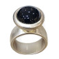 Bague Onyx Argent 925 Tête Interchangeable Taille 55