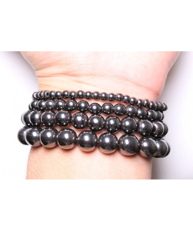 Bracelet Hématite pierres rondes