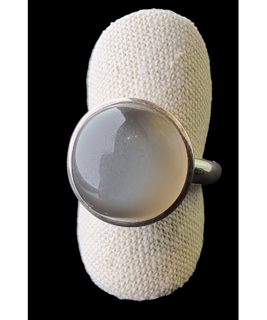 Bague Pierre de lune grise argent 925 Taille 58
