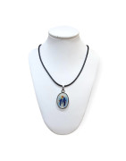 Pendentif Médaillon Bakélite Vierge Marie sur Cordon