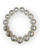 Bracelet Perles de Majorque Blanches 14mm