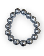 Bracelet Perles de Majorque Grises 14mm