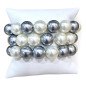 Bracelet Perles de Majorque Blanches et Grises 14mm
