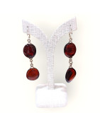 Boucles Ambre Cognac Argent 925