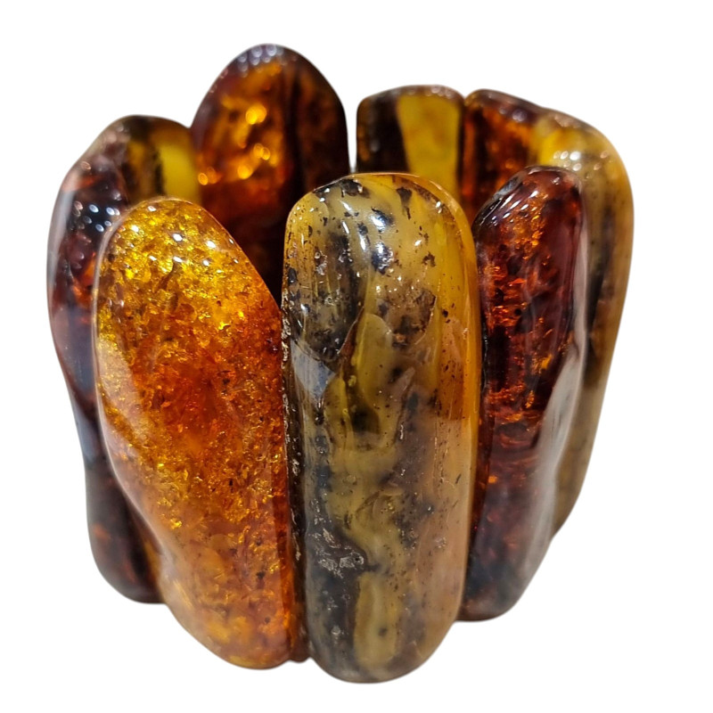 Bracelet Ambre Baltique Lamelles H9cm