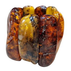 Bracelet Ambre Baltique Lamelles H9cm