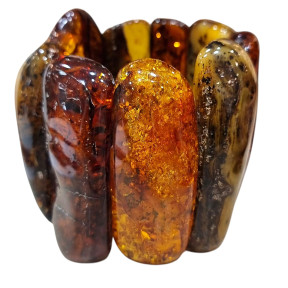 Bracelet Ambre Baltique Lamelles H9cm