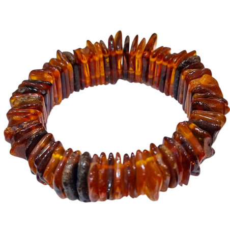 Bracelet Ambre Baltique Cognac Lamelles