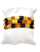 Bracelet Ambre Baltique Multicolore Lamelles