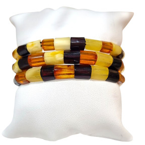 Bracelet Ambre Baltique Multicolore Lamelles