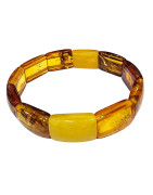 Bracelet Ambre Baltique Multicolore Lamelles