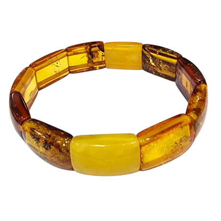 Bracelet Ambre Baltique Multicolore Lamelles
