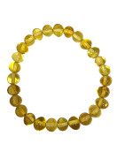 Bracelet Ambre Baltique Pierres Rondes Polies