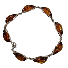 Bracelet Ambre Baltique Argent 925 avec Fermoir