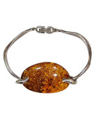 Bracelet Ambre Baltique Argent 925 avec Fermoir