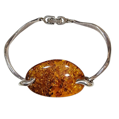 Bracelet Ambre Baltique Argent 925 avec Fermoir