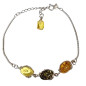 Bracelet Ambre Baltique et Vert Argent 925 avec Fermoir