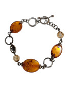 Bracelet Ambre Baltique Argent 925 avec Fermoir