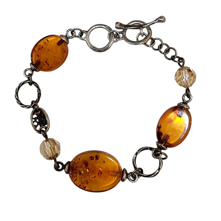 Bracelet Ambre Baltique Argent 925 avec Fermoir