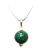Pendentif Malachite Boule sur Cordon réglable