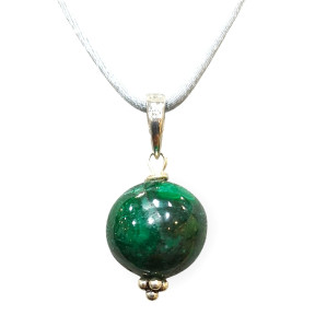 Pendentif Malachite Boule sur Cordon réglable