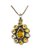 Pendentif Citrine avec Chaine Argent 925