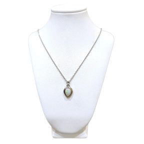 Pendentif Opale Goutte avec Chaine Argent 925