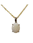 Pendentif Opale Ovale avec Chaine Argent 925