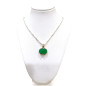 Pendentif Emeraude Ovale avec Chaine Argent 925