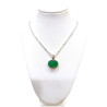 Pendentif Emeraude Ovale avec Chaine Argent 925