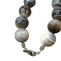 Collier Agate Botswana avec Inserts et Fermoir Acier Inox