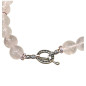 Collier Quartz Rose avec Inserts Swarovski et Fermoir Acier Inox
