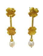 Boucles Perles d'Eau Douce Argent 925 Plaqué Or