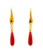 Boucles Corail Argent 925 Plaqué Or