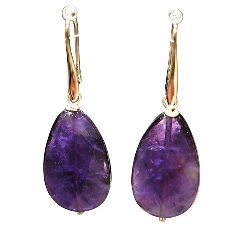 Boucles Améthyste Facettée