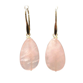 Boucles Quartz Rose Facettée