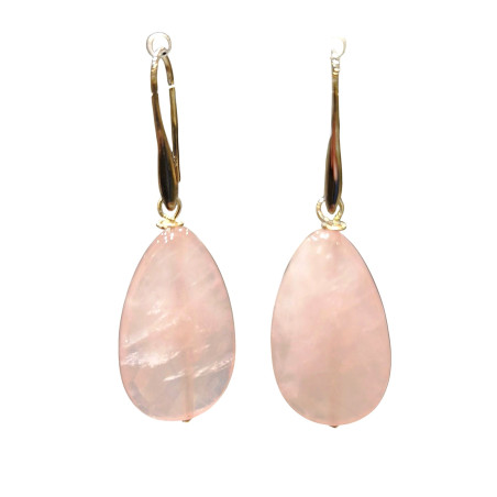 Boucles Quartz Rose Facettée